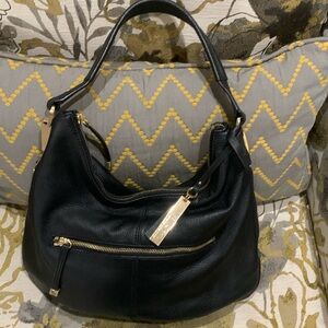 Vince Camuto Black Leather Pebble Shoulder Bag